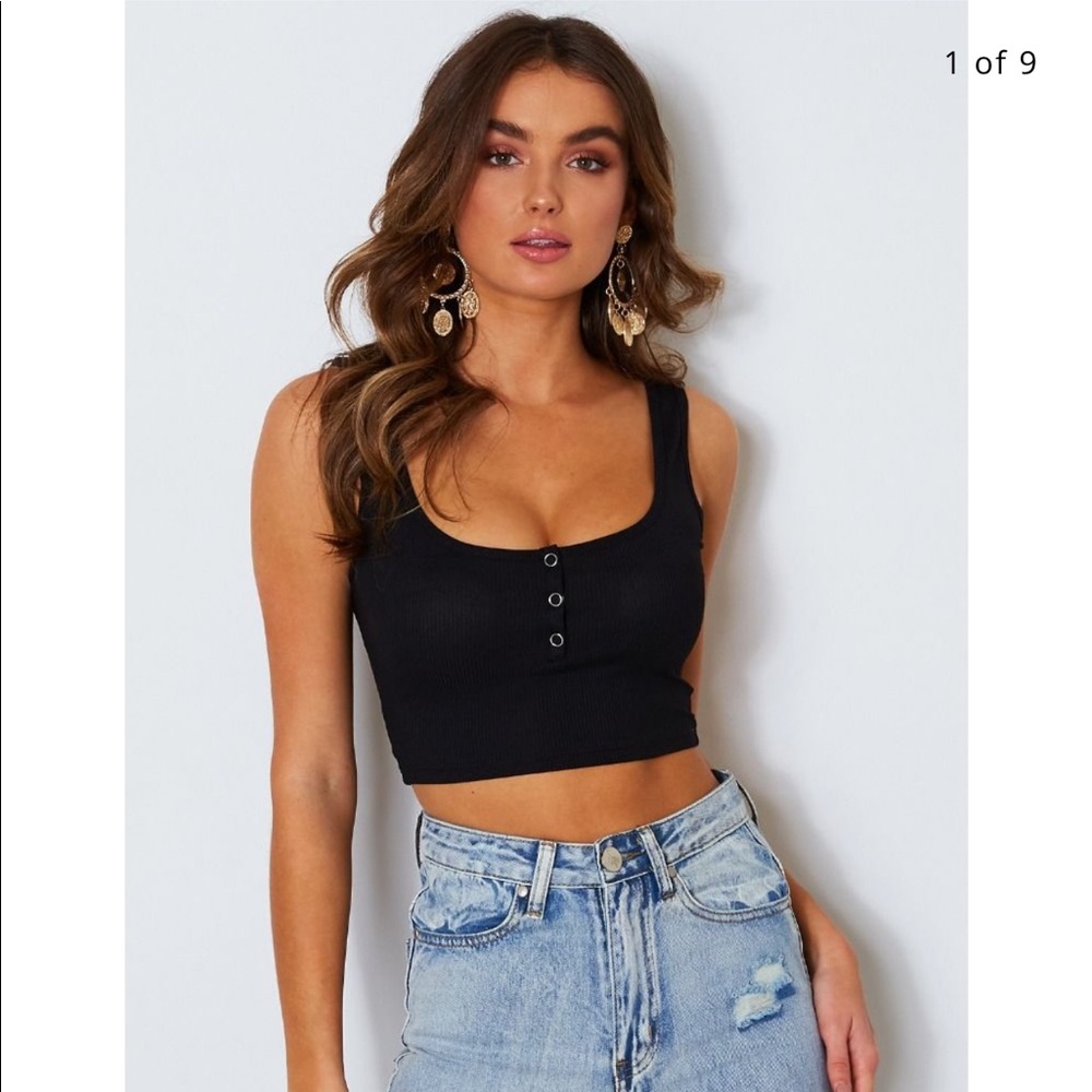 Black Crop Tank Top